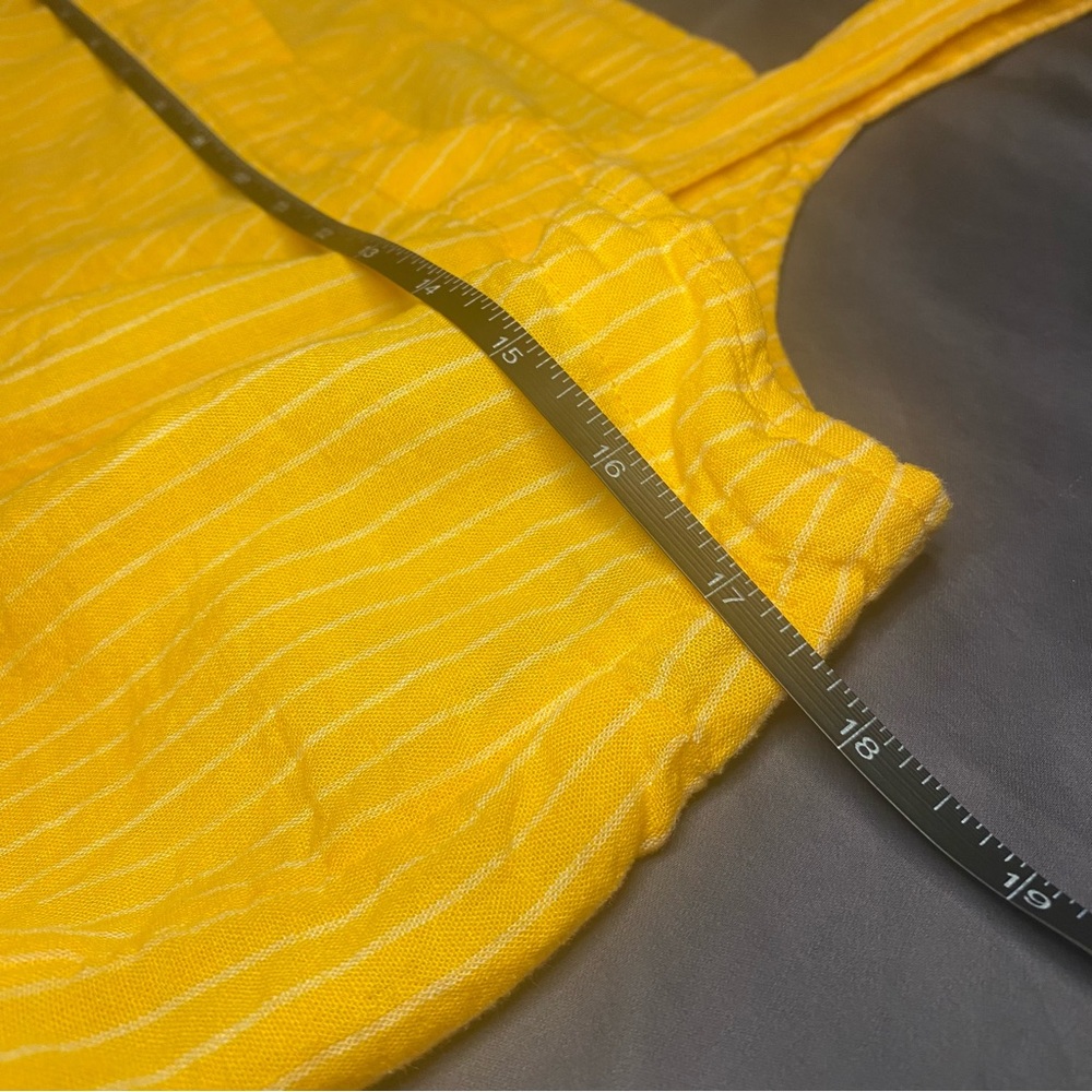 A New Day Yellow and White Striped Crop Top Size L - Picture 8 of 8